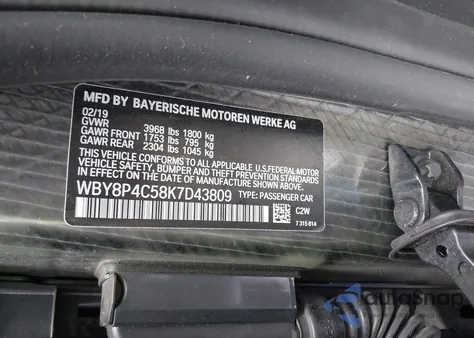 2019 BMW I3 120Ah W/Range Extender from USA, damaged, VIN WBY8P4C58K7D43809